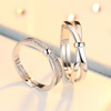 Ring for beloved, accessory engraved, silver 925 sample, Korean style, wholesale