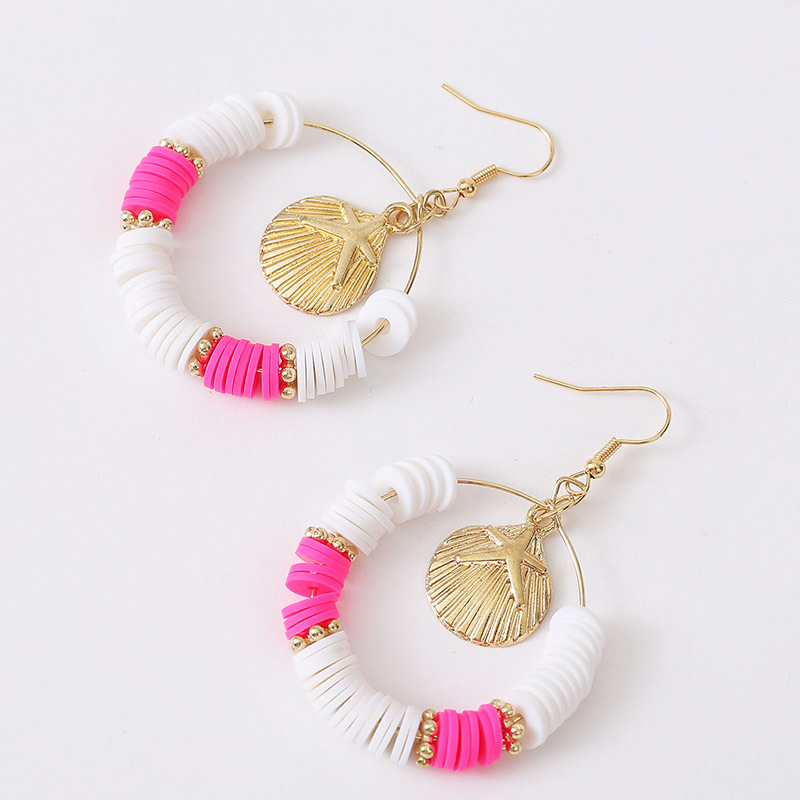 Bohemian Geometric Round Soft Ceramic Shell Earrings Trend Color Beaded Earrings Jewelry Wholesale Nihaojewelry display picture 3