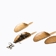 Handcrafted Leaf-Shaped Teaspoon, Bamboo Tea Scoop, Tea Holder, Tea Spatula, and Tea Utensil Accessories—Perfect for Kung Fu Tea Ceremony.