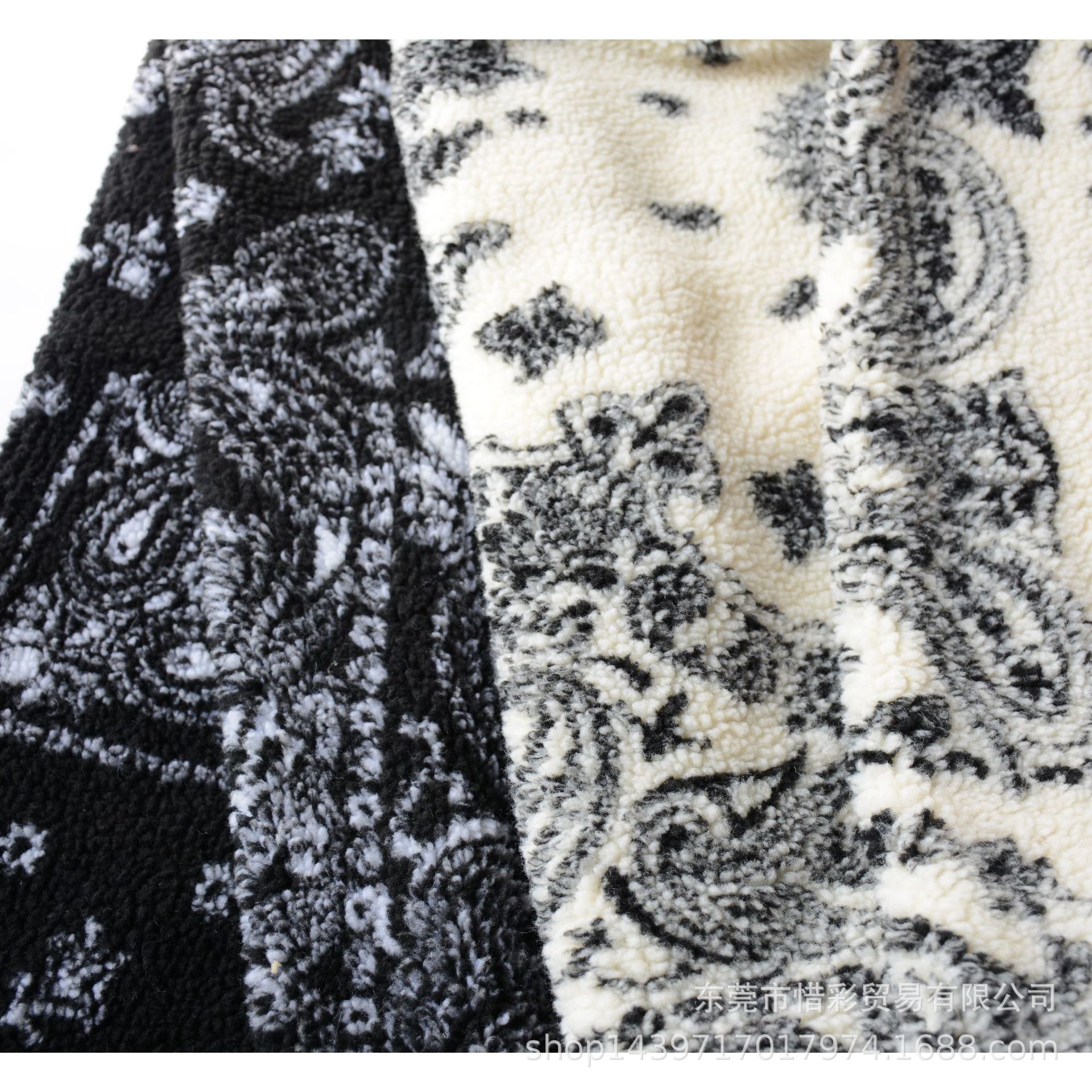 现货供应 颗粒绒印花 羊羔毛提花 外套童装玩具家纺毛绒面料