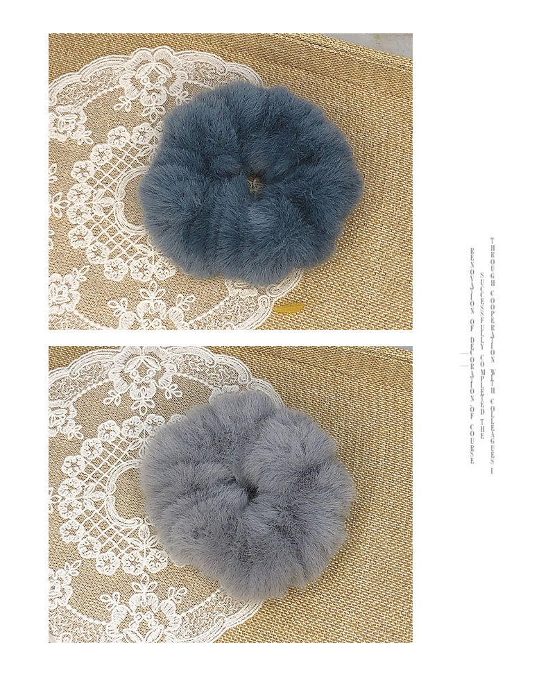 New  Imitation Rabbit  Korean S Pure Color Plush Hair Scrunchies display picture 7