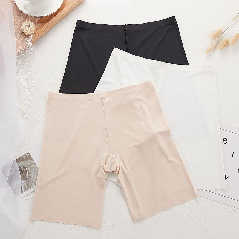 2020夏季新款冰絲高腰防走光平角褲無痕透氣安全褲純色打底四角褲