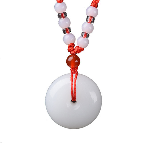 Xinjiang Mongolian material Hetian jade jasper Afghan white jade safety buckle pendant jade pendant stall sales gifts