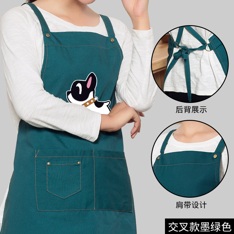 Estilo DE LA CRUZ-verde oscuro-perro blanco y negro