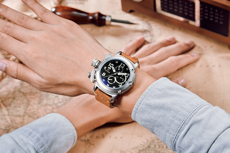 Automatic Mechanical Men's Watch With Luminous Rose Gold Case_voghion.com
