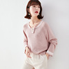 Korean round neck Pullover Sweater lazy style knitwear fashion loose flared sleeve top