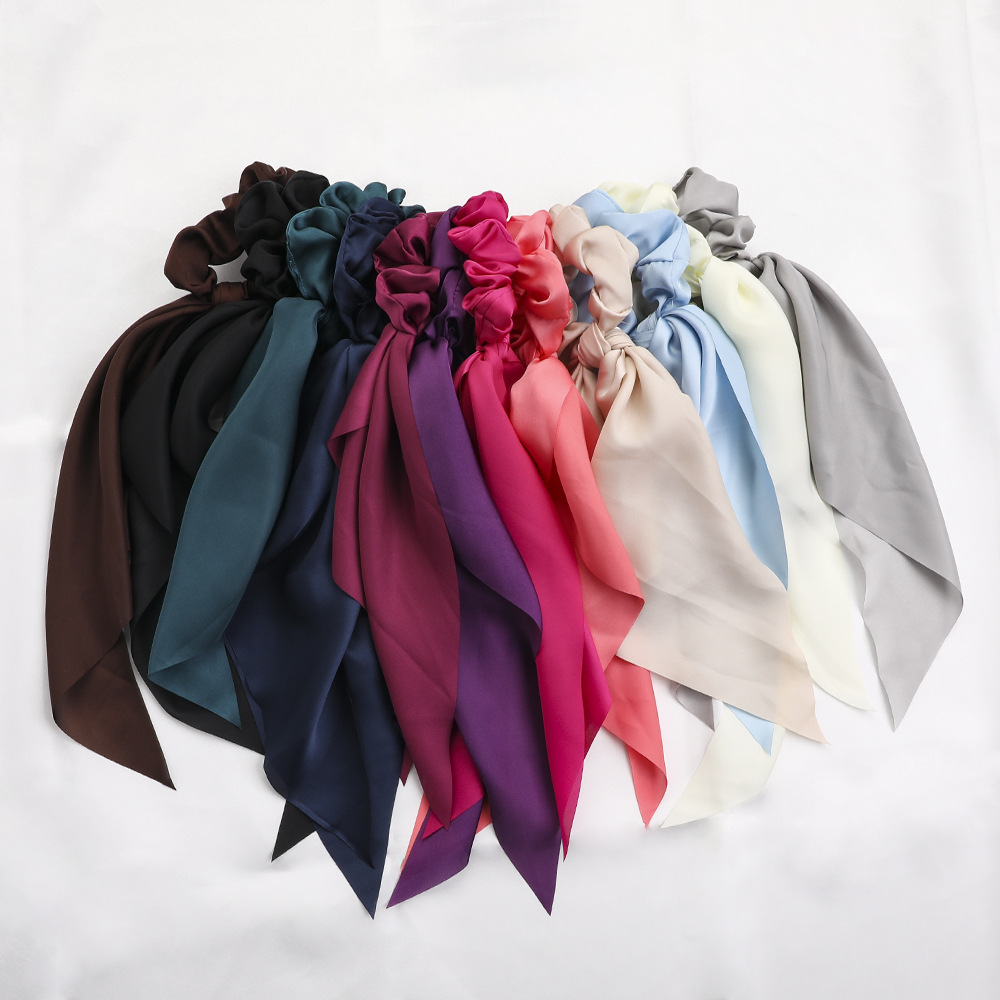 Mode Streifen Einfarbig Gänseblümchen Tuch Spitze Haargummi 1 Stück display picture 2