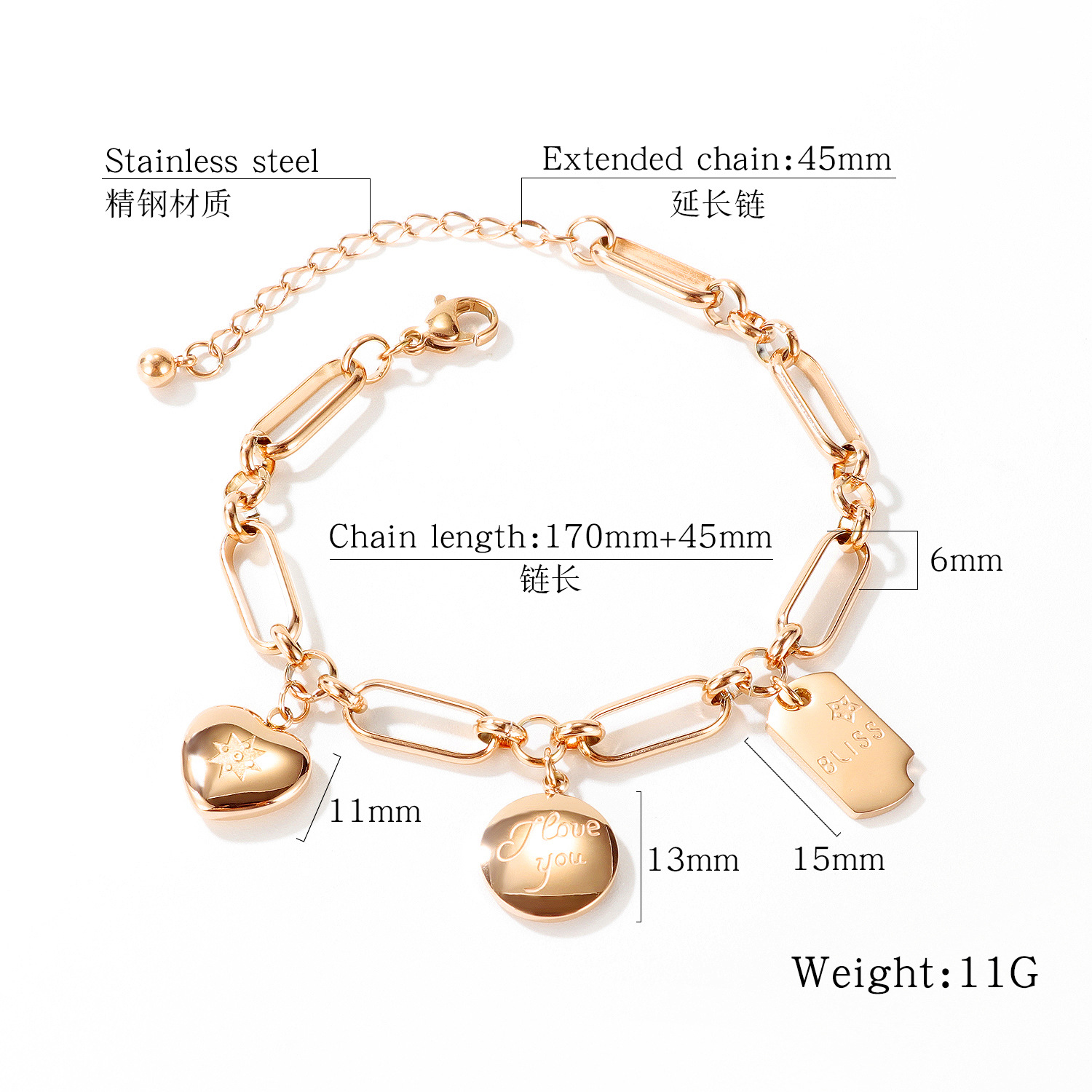 Hot Sale Fashion New Simple  Stainless Steel Peach Heart Jewelry  Ot Buckle Love Ladies Titanium Steel Bracelet  Nihaojewelry Wholesale display picture 1