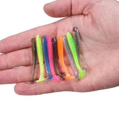 Cross border new pattern Road sub bait Thread Soft bait Lure 0.8g 2g 4.2g 10 Double color Soft bait