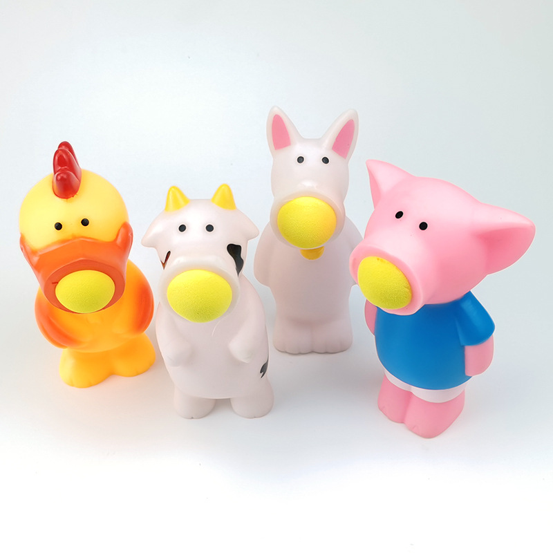 Children Unisex Gender Cute Cartoon Vinyl Spit Doll Decompression Animal Spray Ball Toys
