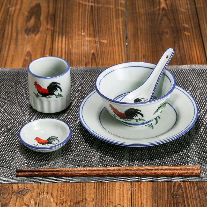 复古怀旧5-9寸青花蓝边公鸡碗家用陶瓷斗海鸡公碗中式饭碗拉面碗-阿里巴巴