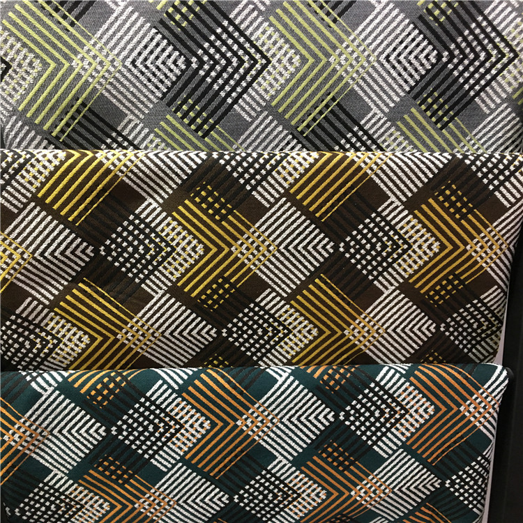 网格零型格图案色织提花布面料适用于服装装饰沙发鞋子包