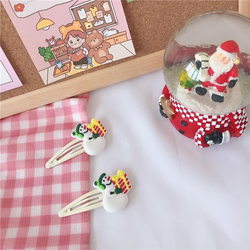 Daily Occasion soft glue Material Cartoon Style Christmas Tree Santa Claus Soft Glue Hair Clip 1 Piece