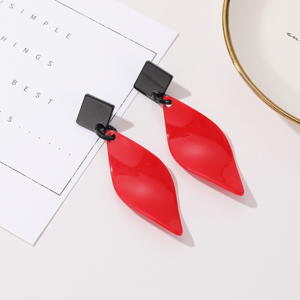 New Korean Earrings Tricolor Willow Leaf Earrings For Women Wholesale display picture 5