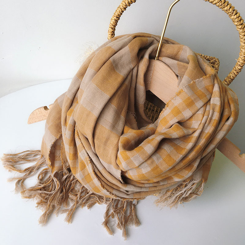 Unisex Vintage-stil Ethnischer Stil Streifen Baumwolle Quaste Schal display picture 6