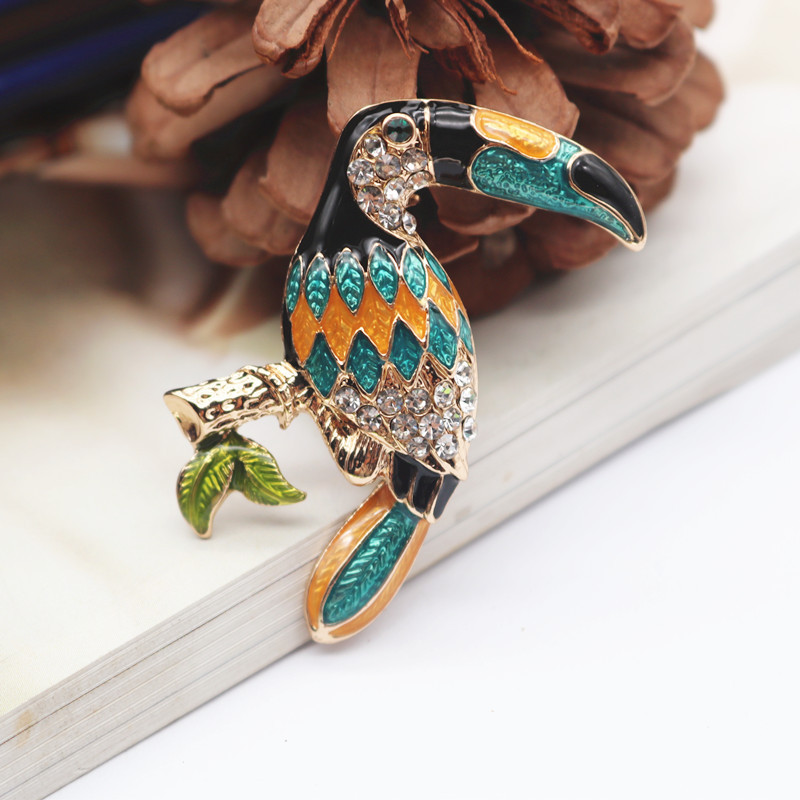 Party Occasion Alloy Material Cute Pin Animal Alloy Enamel Inlay Artificial Gemstones Unisex Brooches