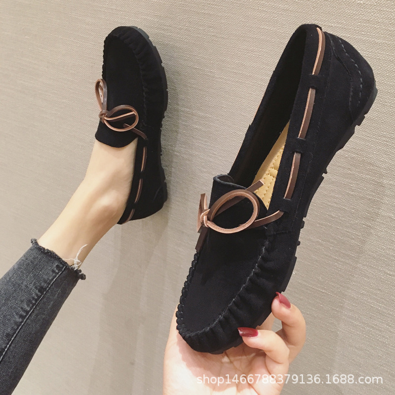 Spring 2023 Internet celebrity peas shoes flat beef tendon soft bottom pregnant women plus size women's shoes 40-43 factory direct sales Spring 2023 Internet celebrity peas shoes flat beef tendon soft bottom pregnant women plus size women's shoes 40-43 factory direct sales