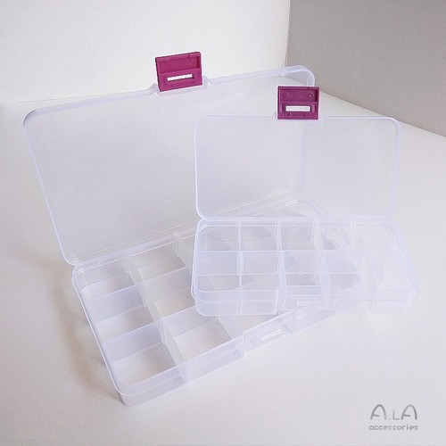 Multi-grid parts accessories loose bead box transparent plastic storage box removable classification grid jewelry accessories storage box