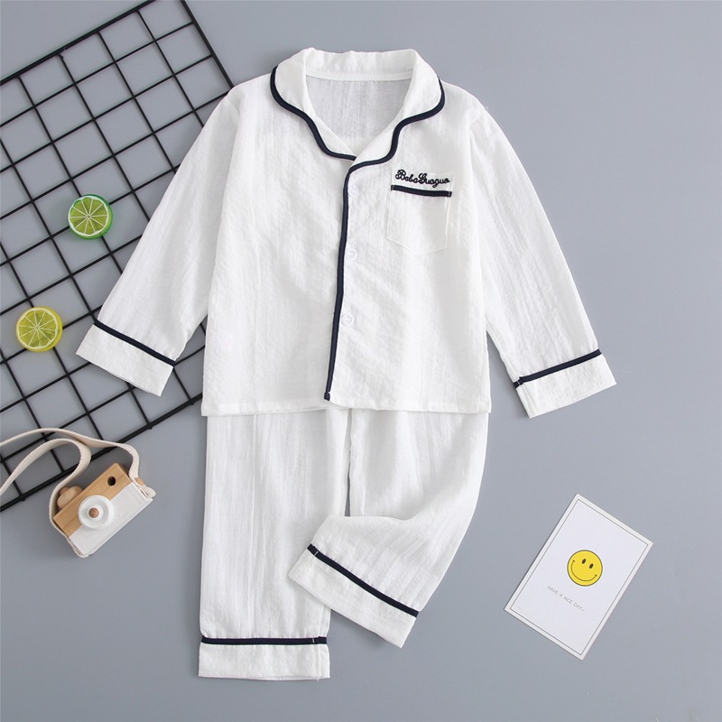 Cotton children pajamas Spring and autumn payment Long sleeve CUHK Boy girl Thin section pupil Home Furnishings suit