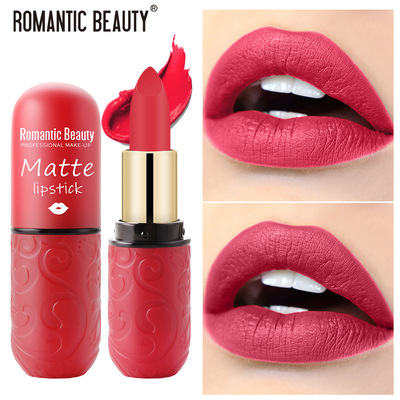 Romantic Beauty热销纹路口红 欧美供货跨境便携式不易沾杯口红