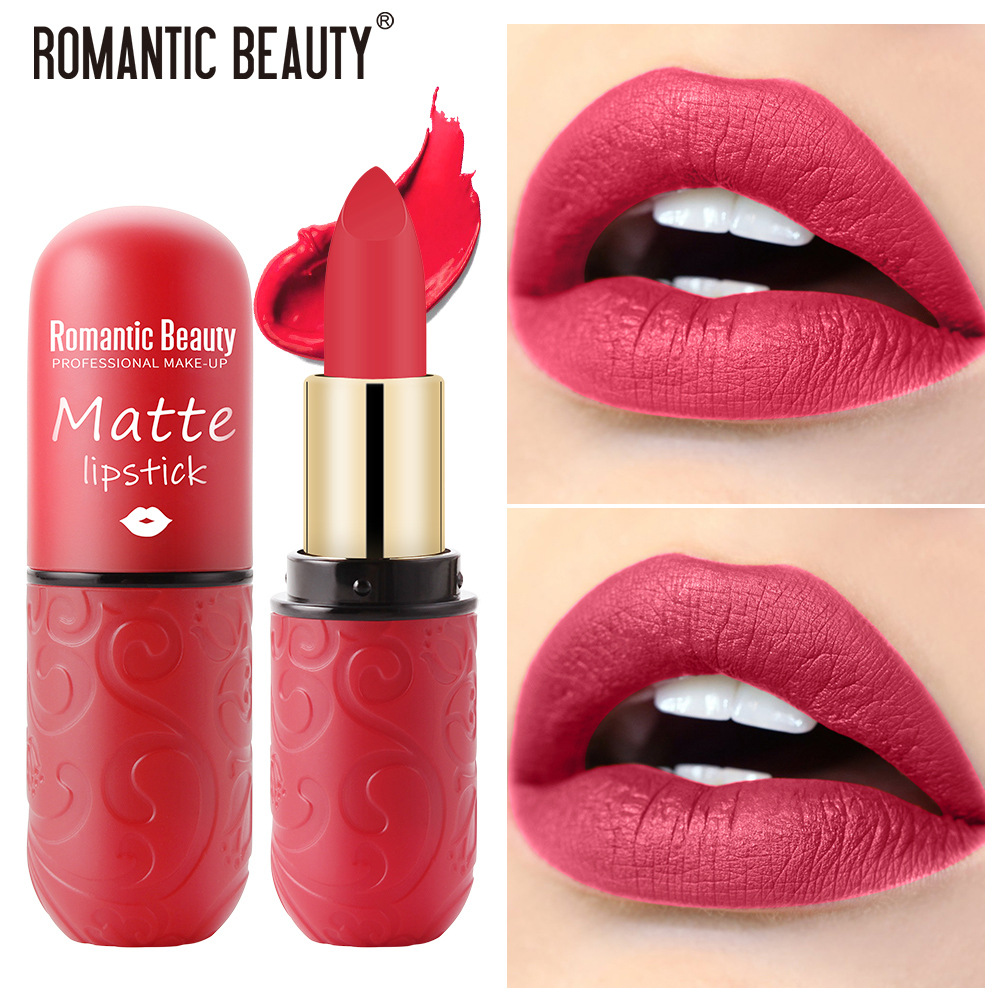 Romantic Beauty热销纹路口红 欧美供货跨境便携式不易沾杯口红