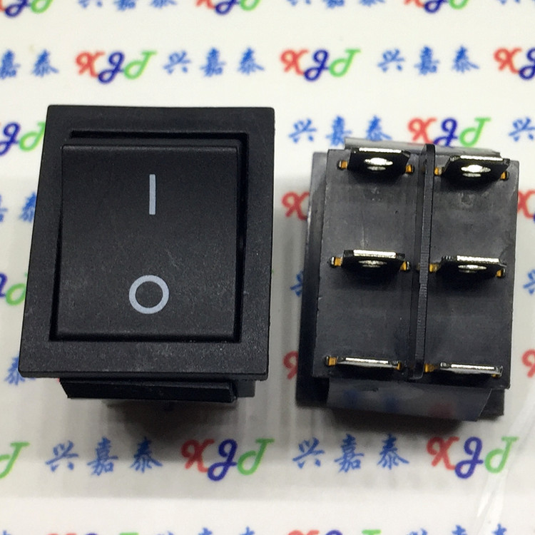 大型船型开关KCD2 KCD4-202 黑色 6脚2档 16A/250V 5只