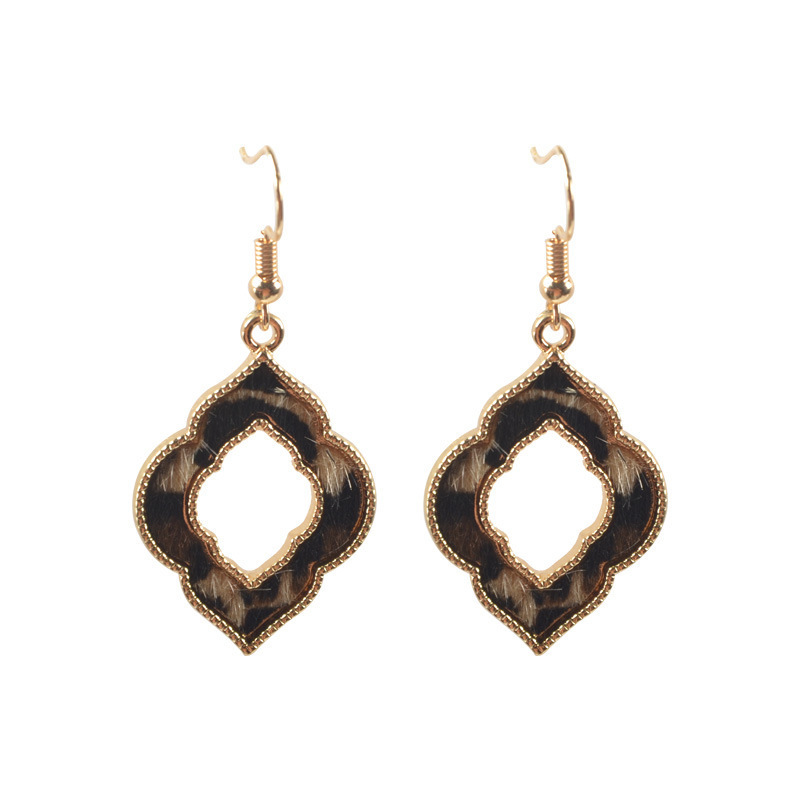 4g Weight Alloy Ear Needle Material Drop Earrings Classification 1 Pair Quantity Holiday, Street Occasion Alloy Material Leopard Pattern Women's Gender Plating Design Vintage Style, Classic Style Style 1 Pair Vintage Style Classic Style Leopard Plating Alloy Drop Earrings 8