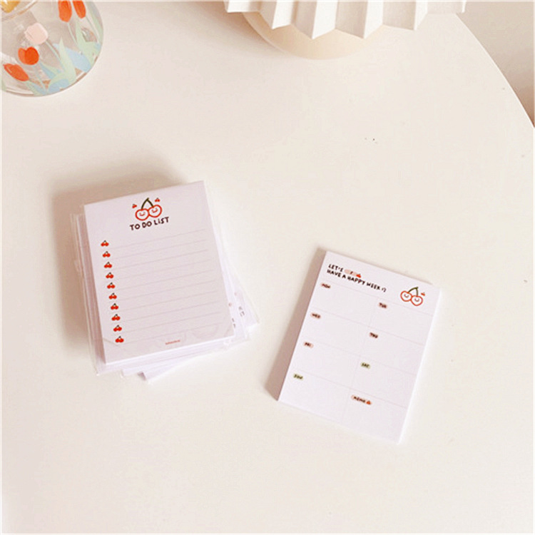 36g Weight Sticky Note Stationery Type 1 Piece Quantity Class, Graduation, Lectures Occasion Cherry Pattern Casual, Elegant, Sweet Style 1 Piece Cherry Class Graduation Lectures Paper Casual Elegant Sweet Sticky Note 5