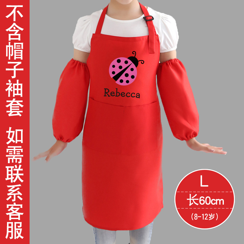 Solo delantal rojo-mariquita L tamaño