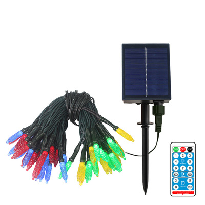 遥控锂电池太阳能7米50灯圣诞假日节日装饰花园冰条灯串