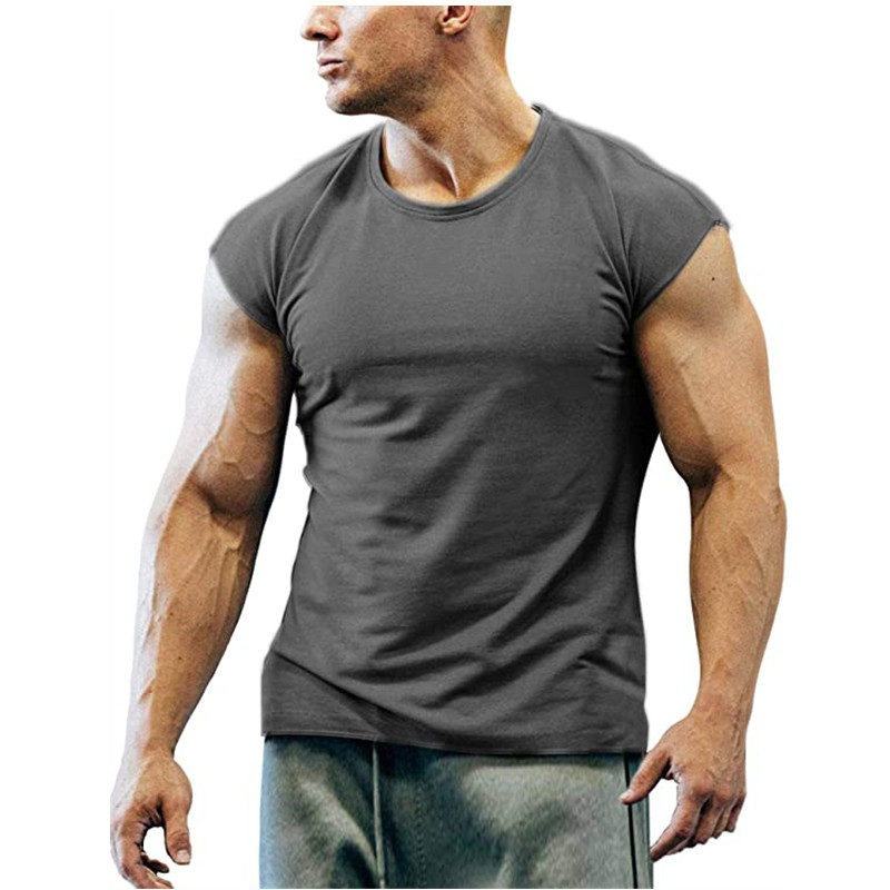 Men's Solid Color Simple Style Round Neck Sleeveless Loose Men's T-shirt display picture 4