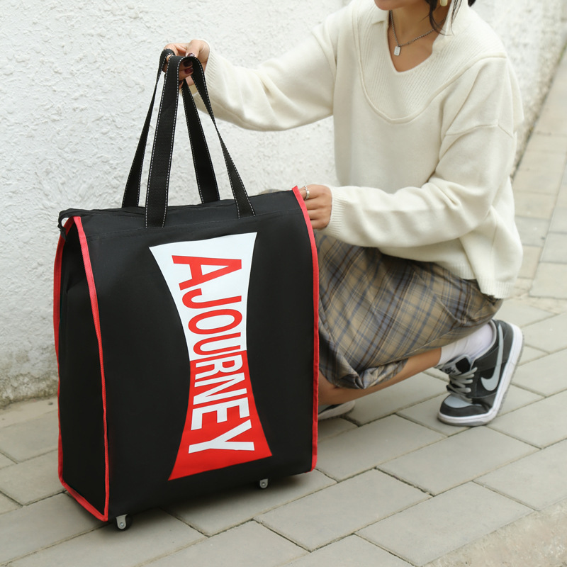 Wheeled Duffel Bag Women's Handbag Lightweight Short-distance Travel Bag Folding Wheels Universal Wheel Shopping Bag Travel Bag