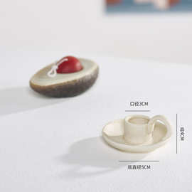 ins陶瓷烛台蜡烛北欧家居装饰家用摆件民宿拍摄道具白瓷