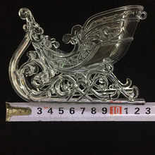 透明圣诞老人雪车雪橇圣诞树装饰挂件雪车圣诞塑胶配件