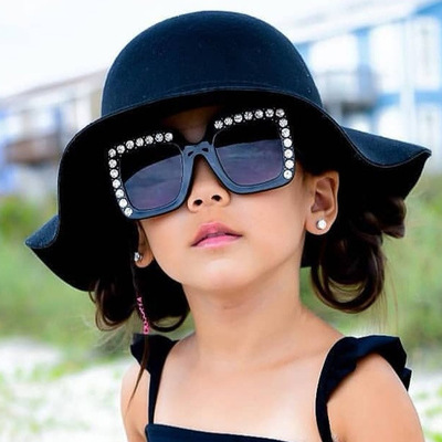 fashion personality Box Diamond children Sunglasses Plastic frame glasses Sunglasses wholesale Manufactor 1830