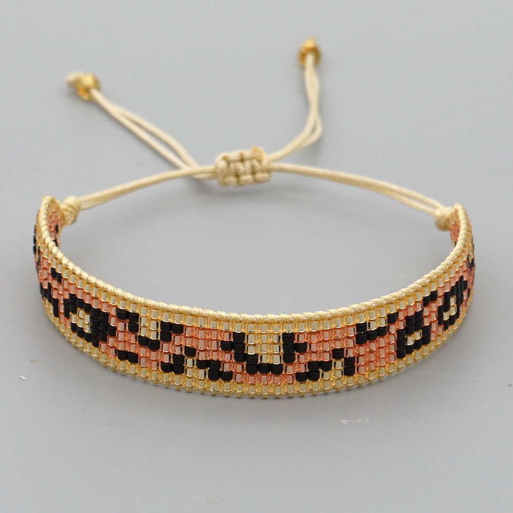 Simple Retro Ethnic Style Multicolor Leopard Pattern Wide Bracelet display picture 11