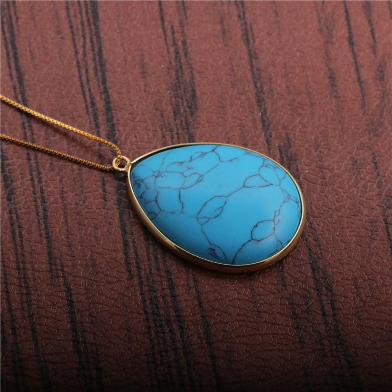 Water Drop Pendant Necklace display picture 2