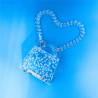 恒美跨境新款透明泡泡亚克力女包手提气泡晚宴包Acrylic bag|ru
