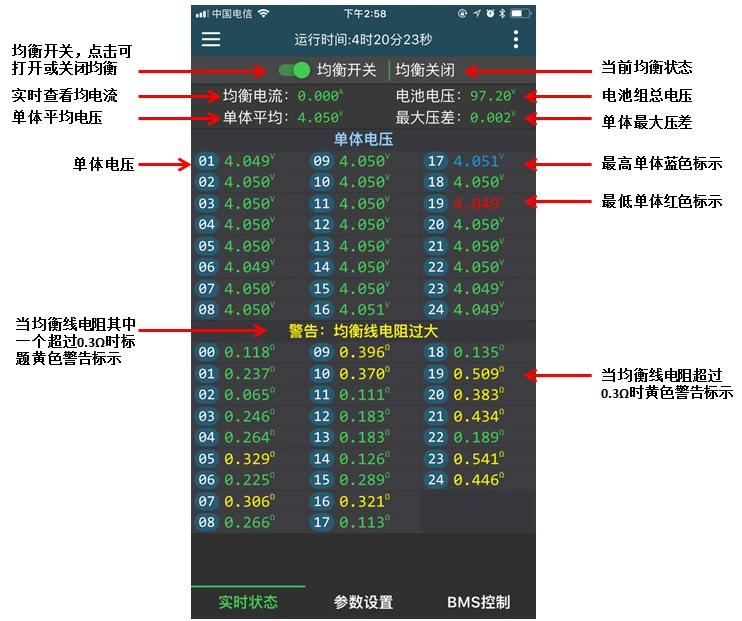 极空 3 string 8 skewers, 16 string 24 string of lithium titanate and lithium three -yuan lithium 1A active balancer energy transfer balancing board