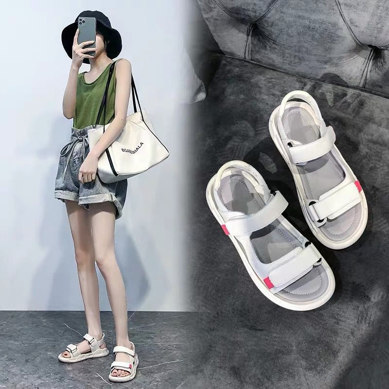 運動涼鞋女夏季2020年新款防滑軟底輕便學生仙女風百搭平底孕婦鞋