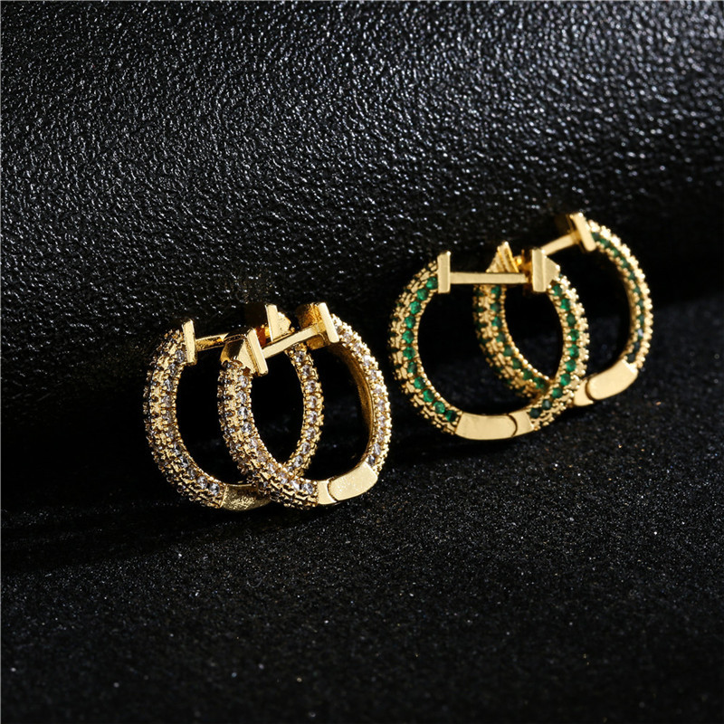 Simple Fashion Style Zircon Copper Geometric Earrings display picture 7