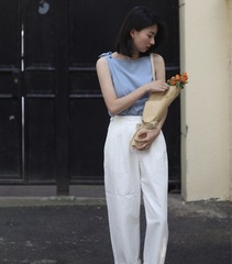 Big Dimple Summer New Style Sleeveless Bow Ice Silk Loose Stunning Color Knitted Camisole Women's