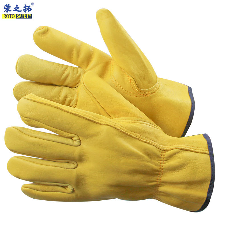 头层羊皮手套司机电焊焊接花园园艺汽车装配专用真皮柔软骑行手套