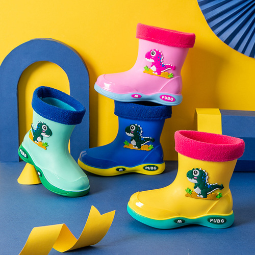 四季儿童雨鞋女加绒保暖可拆卸水鞋防滑防水雨靴幼童中小童男孩靴