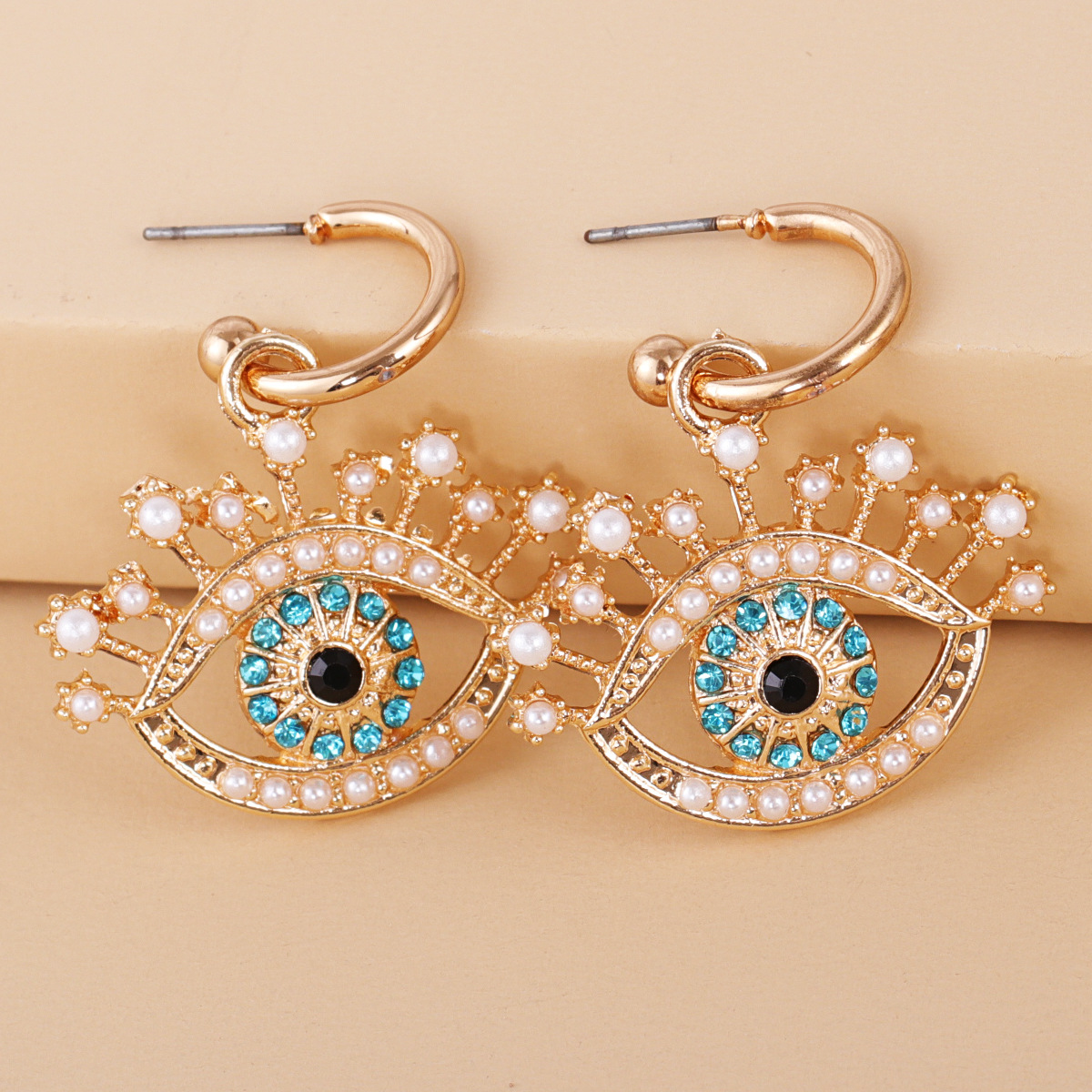 Pendientes Salvajes De Ojos De Diamantes De Color De Moda display picture 10