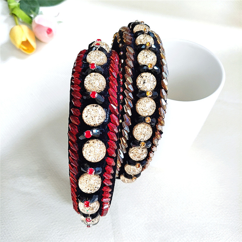 New Exaggerated Hairband Fashion Handmade Crystal Color Drill Headband Wholesale Nihaojewelry display picture 6