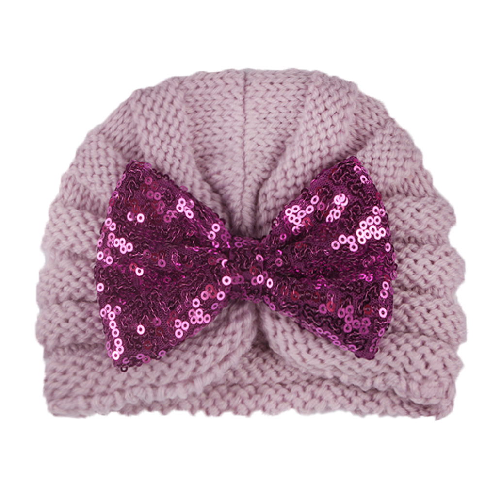 Children Unisex Fashion Bow Knot Sequins Wool Cap display picture 17