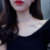 Fashionable chain for key bag  from pearl, short choker, necklace, metal accessory