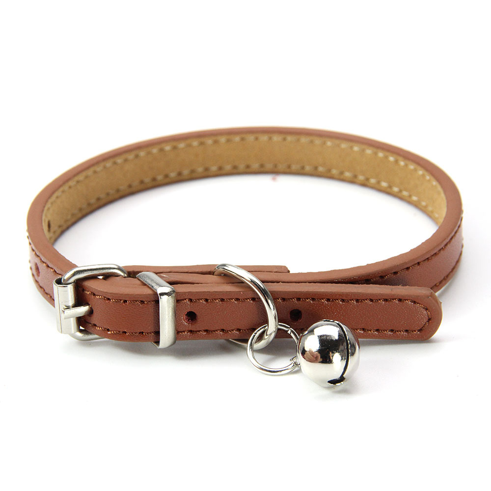 Cat Collars, Pet Accessories, Pet Dog Supplies, Cross-border Leather Cats, Bells, Collars And Belts, One Drop Shipping