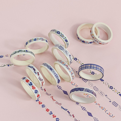 跨境专供多色可选和纸胶带10卷盒装12卷盒装彩色少女diy手账1232|ms